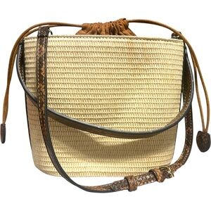 Snakeskin Mini Bucket Bag w/drawstring top!